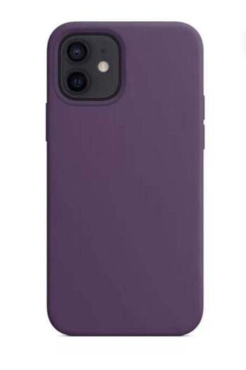 Generic Flexible and modern silicone case for iPhone 14Plus dark mauve color