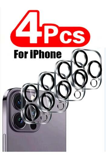 Generic 4 ملصقات زجاجية لحماية الكاميرات الخلفية لجهاز iPhone 15Pro Max