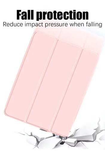 Generic Smart Magnetic Flip Cover Tri Fold Stand Cover for iPad Pro 13 (2024) with Pen Slot Pink col