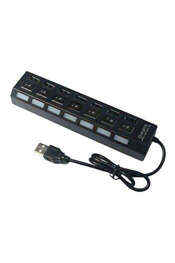OEM 7-Port USB Hub With Switch Black