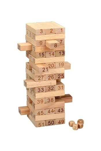 Generic 51-Piece Wooden Tower Jenga Tile Game