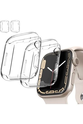 Generic 2-Piece Screen Protector Case Set For Apple Watch Series 7 Clear