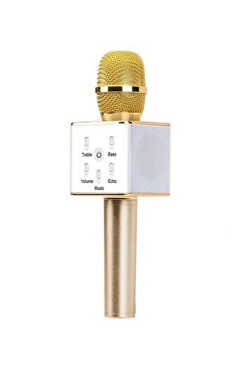Generic Q7 Wireless Karaoke Microphone Gold