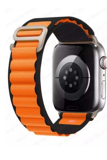 Generic Replacement band for Apple Watch black and orange size 44