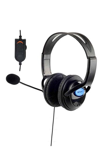 Generic Deluxe Headset With Microphone And Volume Control For PS4 Controllers Black