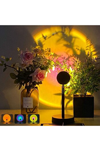 Generic Sunset Projection LED Table Lamp Yellow