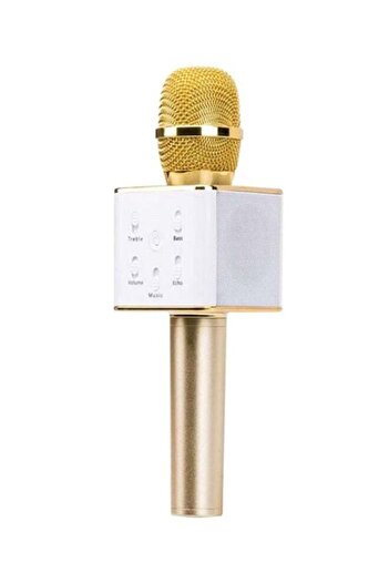 Generic Bluetooth Karaoke Microphone Gold/White