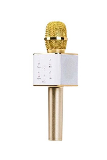 Generic Q7 Bluetooth Karaoke Microphone White/Gold