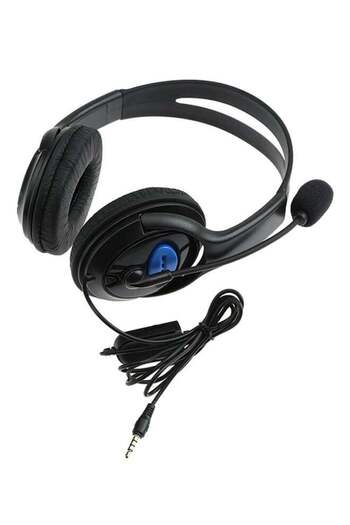 Generic Stereo Wire Headphone With Microphone For Sony PlayStation 4 Black