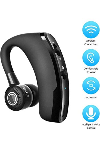 Generic V9 Wireless Bluetooth Car Headset Black