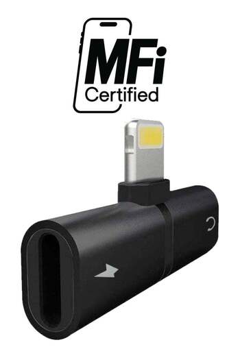 Generic 2-In-1 Lightning Adapter Black