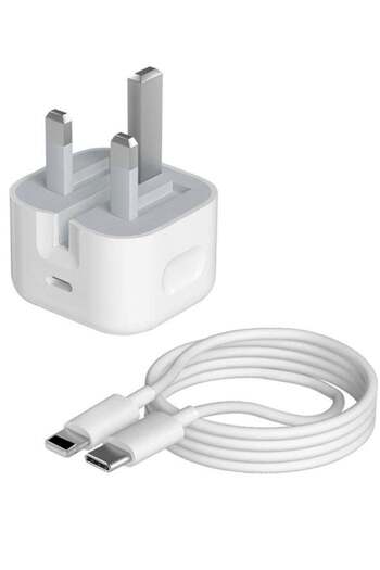 Generic 20W USB C Triple Plug Power Adapter With 1 Meter PD Cable White