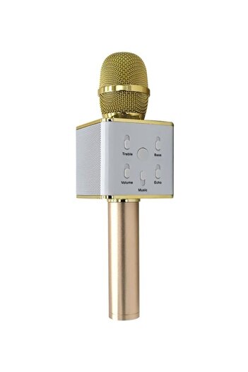 Generic Q9 Bluetooth Karaoke Microphone Gold/White