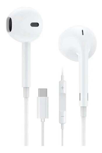 Generic Type-C earphone, white color, supports iPhone 15 and iPad