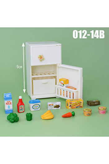 Choice7 012-14B Dollhouse Furniture Kitchen Play Set Miniature Refrigerator 1:12 Mini Food Living Room Sofa