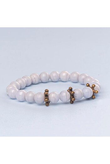 Mitr Chalcedony Natural Stone Bracelet (8 mm) – Whisper of Inspiration
