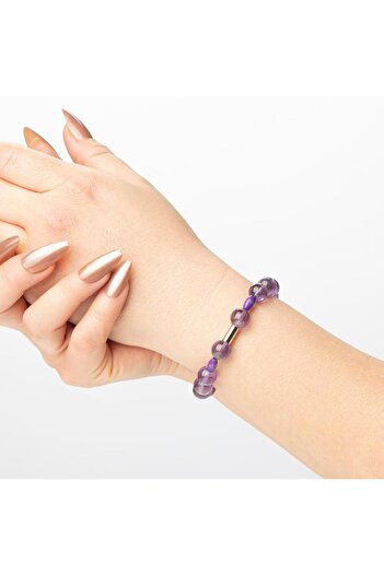 Mitr Amethyst Natural Stone Bracelet (10 mm) – Natural Purple Crystals