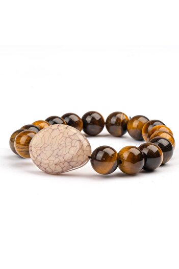 Mitr Tiger's Eye Natural Stone Bracelet (10 mm) – Willpower Stone