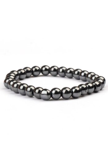 Mitr Hematite Natural Stone Bracelet (6 mm) – Connect with Earth