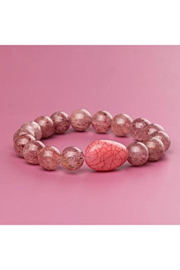 Mitr Strawberry Quartz Natural Stone Bracelet (10 mm) – Frequency of Love