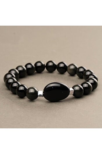 Mitr Obsidian Natural Stone Bracelet (10 mm) – Inner Power
