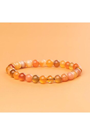Mitr Karnelyan Agate Natural Stone Bracelet (6 mm) – Warrior Energy