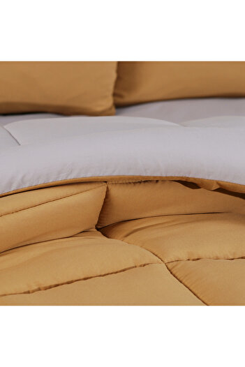 Schafer Home Softy Comfort Quilt Set 4 Pieces-Grey/Mustard