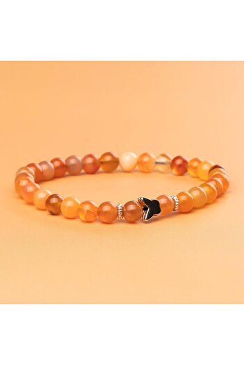 Mitr Karnelyan Agate Natural Stone Bracelet (6 mm) – Internal Spark