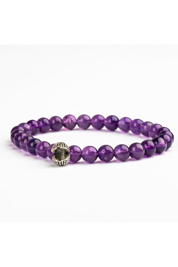 Mitr Amethyst Natural Stone Bracelet (6 mm) – Natural Crystal Energy