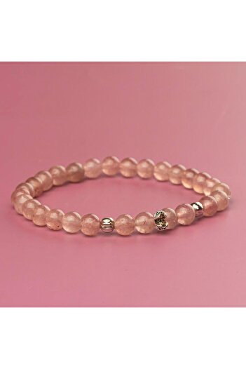 Mitr Strawberry Quartz Natural Stone Bracelet (6 mm) – Dance of the Soul