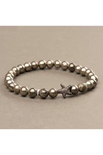 Mitr Pyrite Natural Stone Bracelet (6 mm) – Protective Aura