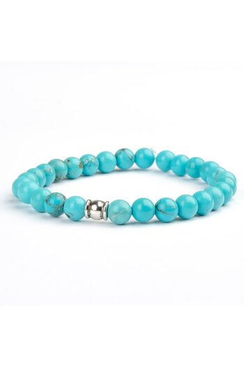 Mitr Turquoise Natural Stone Bracelet (6 mm) – Blue Whisper