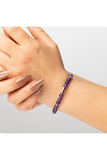Mitr Amethyst Natural Stone Bracelet (6 mm) – Source of Positive Energy