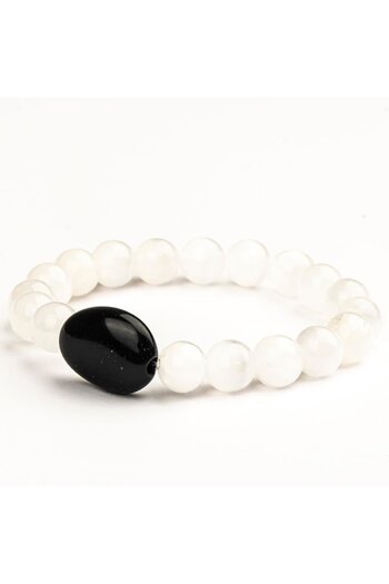 Mitr Selenite Natural Stone Bracelet (10 mm) – Shadow of the Moon