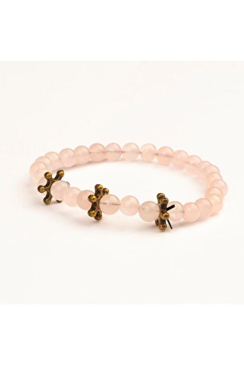 Mitr Pink Quartz Natural Stone Bracelet (6 mm) – Heart Sparkle