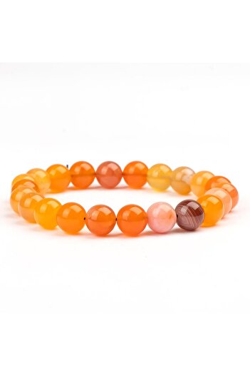 Mitr Karnelyan Agate Natural Stone Bracelet (8mm) – Ahenk Light