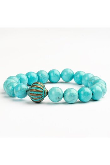 Mitr Turquoise Natural Stone Bracelet (10 mm) – Blue Sanctuary