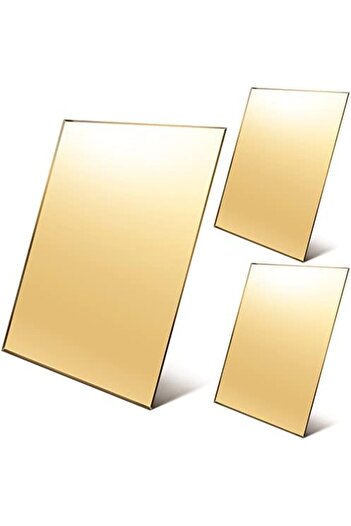 Slasa Yalikup 3 Pieces Acrylic Mirror Sheets with Double-Sided Golden Design
