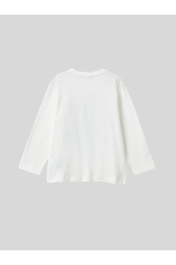 Benetton Boy's Printed Sweatshirt 1-6 Years Old Ecru