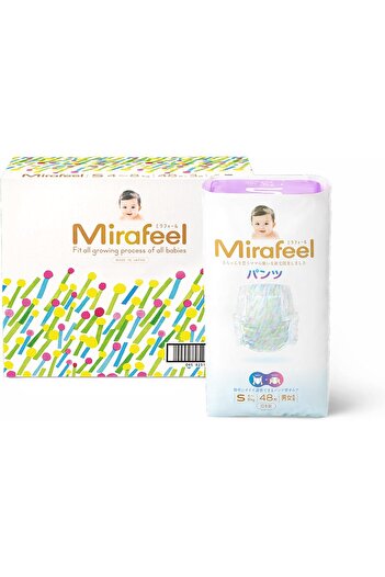 Mirafeel Japanese Baby Diapers (Clute Style) (2*1) Economy Box Size 2 (4-8kg), 144 Pieces