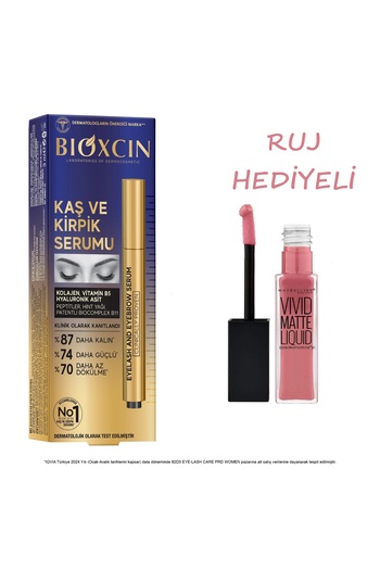 Bioxcin Kaş Kirpik Serumu - MBN Vivid Ruj Hediyeli