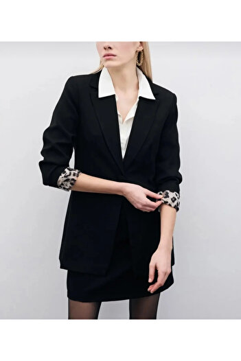 Sateen LEOPARD DETAILED JACKET