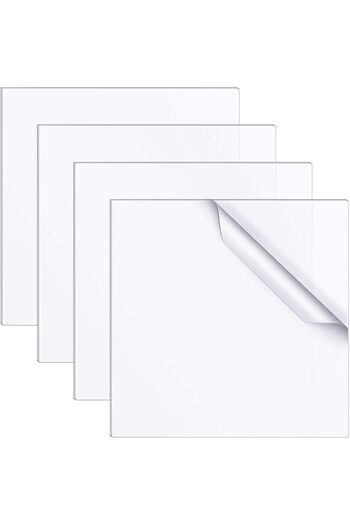 Slasa 4 Pieces of Clear Acrylic Sheets 3 × 3 Inches - Transparent Plastic Sheets with 2mm Thickness