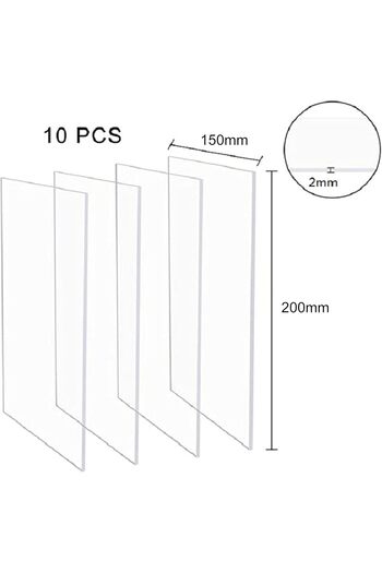 Slasa XUBX 10 Pieces Transparent Acrylic Sheets 15×20 cm 2mm