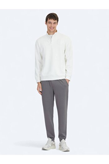 Kip Ecru Stand Collar Sweatshirt