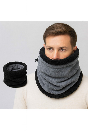 Homy Life Double-Sided Fleece & Welsoft Scarf Neck Warmer |   Winter Thick Windproof Beanie Can Be Used as a Balaclava