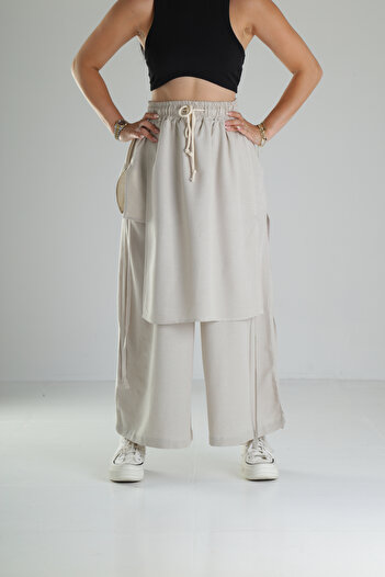 COCOPELLI Women's Beige Pants Tokyo Loose Fit