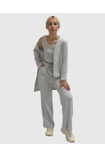 haha Basic Jacket - Blouse - Pants Set for Women