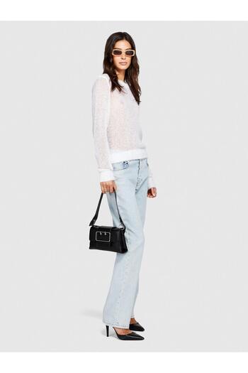 Sisley Pulover pentru femei Pulover crop cu croiala normală din amestec de lână de alpaca 323A1026M103D-SIS600