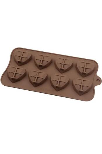 topbazar Forma Silicon Inimioare pentru ciocolata, bomboane, TopBazar, decorare, 19 x 10 cm, Maro